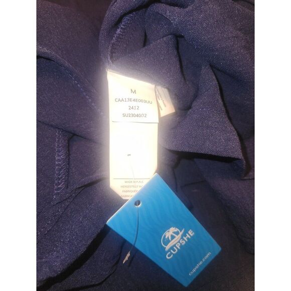 NWT Cupshe Women's Navy Sleeveless Straight Leg Jumpsuit Tie Waist -Navy-Size M - Picture 6 of 8